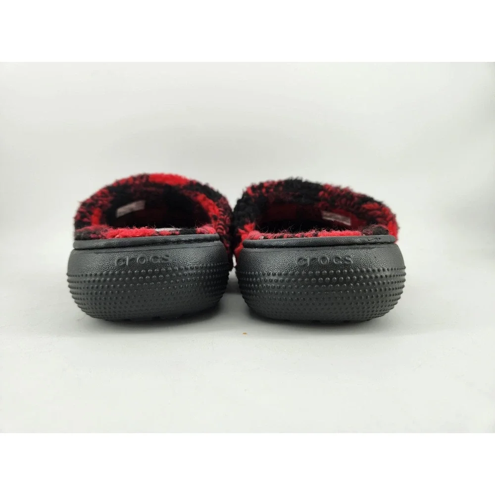 Crocs Classic Cozzzy Sandal Mens 5 Womens 7 Red Black Buffalo Check Plaid 210694